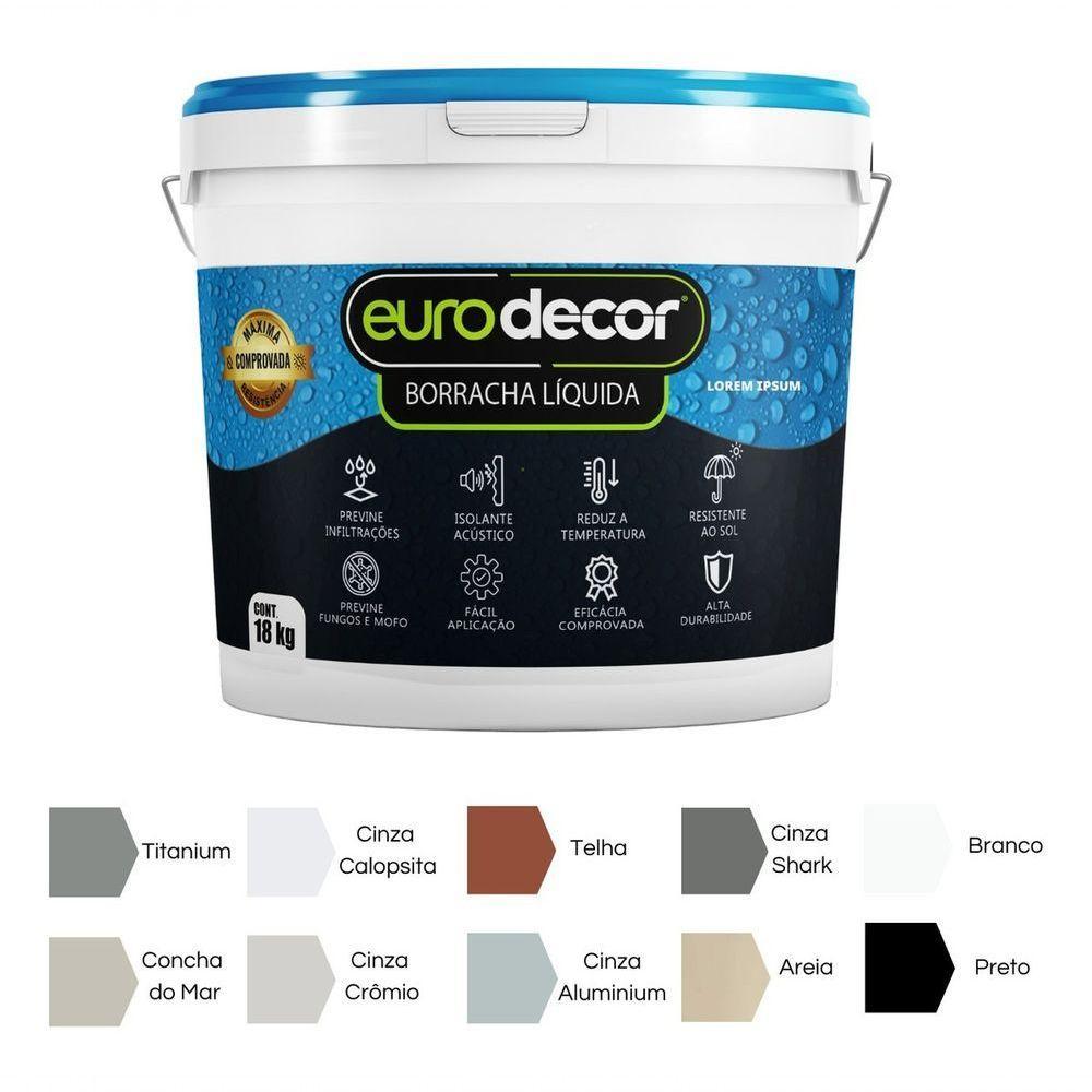 Borracha Liquida 12kg Flexível Solução Mofo Impermeabilização Acabamento Acetinado Cinza Shark - 2