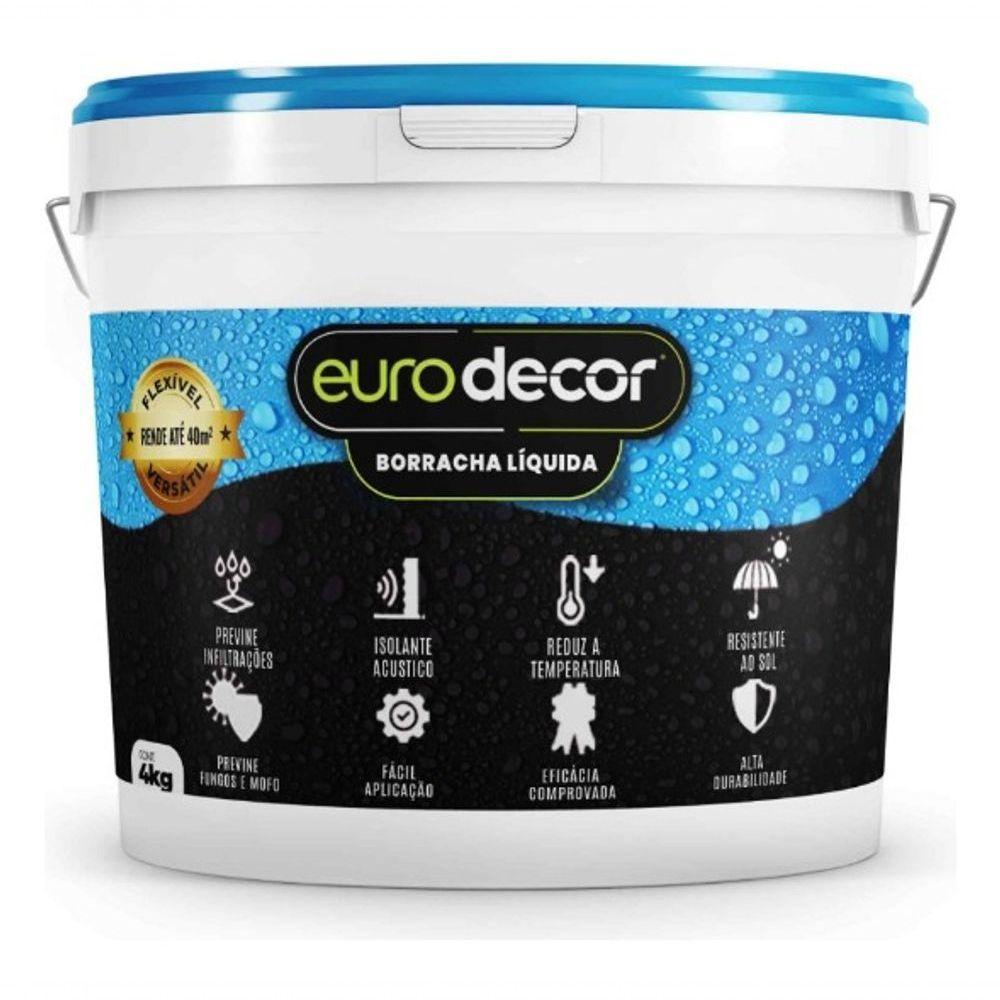 Borracha Liquida 4kg Flexível Solução Mofo Impermeabilização Acabamento Acetinado Cinza Titanium - 1