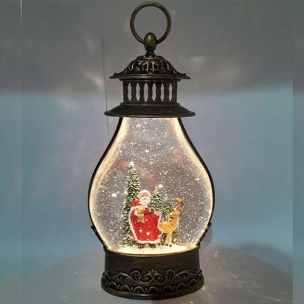 Luminária Musical á Pilha Enfeite Natal Papai Noel Rena 35cm - 2