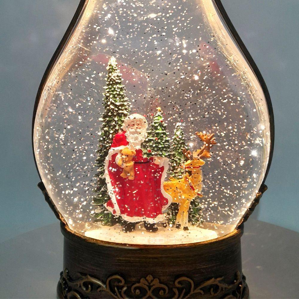 Luminária Musical á Pilha Enfeite Natal Papai Noel Rena 35cm - 3