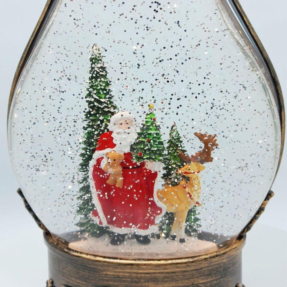 Luminária Musical á Pilha Enfeite Natal Papai Noel Rena 35cm - 4