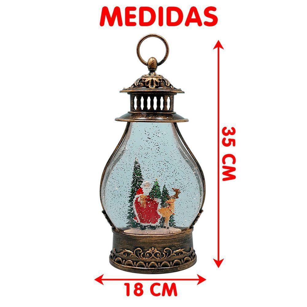 Luminária Musical á Pilha Enfeite Natal Papai Noel Rena 35cm - 5