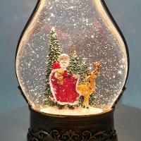 Luminária Musical á Pilha Enfeite Natal Papai Noel Rena 35cm - 3