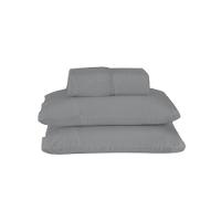 Jogo De Lençol Usual Queen 3 Peças Percal 180 Fios - Cinza - 80% Poliéster- 20% Algodão - 1