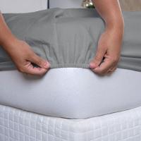 Jogo De Lençol Usual Queen 3 Peças Percal 180 Fios - Cinza - 80% Poliéster- 20% Algodão - 5