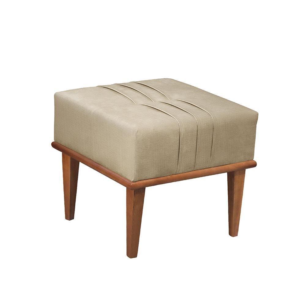 Conjunto - 2 Puffs Banqueta Maya Luxo Castellar Móbile Linho Bege - 4