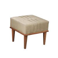 Conjunto - 2 Puffs Banqueta Maya Luxo Castellar Móbile Linho Bege