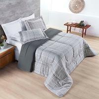 Kit Edredom Júlia Super King 3 Peças Dupla Face Micropercal 200 Fios - Dallas - 100% Poliéster - 2