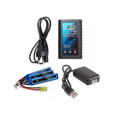 Kit Bateria Airsoft Lipo 11.1v-3s - 1100mah + Carregadores