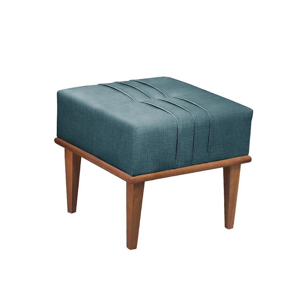 Conjunto - 2 Puffs Banqueta Maya Luxo Castellar Móbile Linho Azul - 4