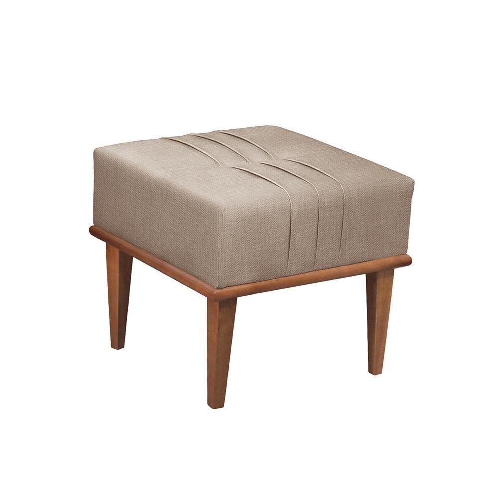 Conjunto - 2 Puffs Banqueta Maya Luxo Castellar Móbile Linho Cappuccino - 4