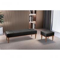 Conjunto - 2 Puffs Banqueta Maya Luxo Castellar Móbile Corino Preto - 5