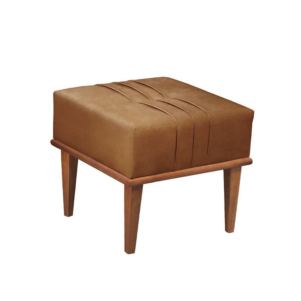 Conjunto - 2 Puffs Banqueta Maya Luxo Castellar Móbile Corino Caramelo - 4