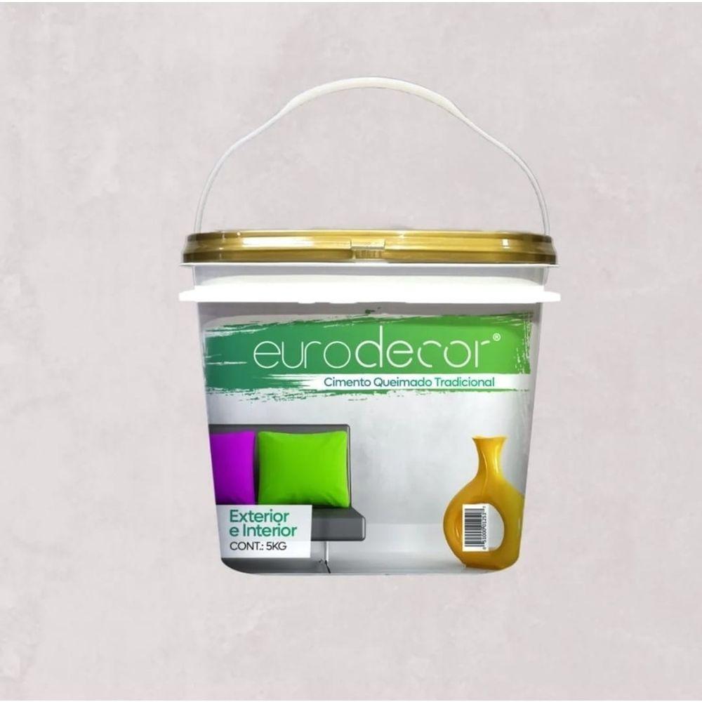 Cimento Queimado Pronto Eurodecor Cinza Dubai 5kg - 2