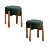 Conjunto - 2 Puffs Banqueta Lotus Luxo Castellar Móbile Veludo Verde - 1