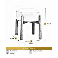 Conjunto - 2 Puffs Banqueta Lotus Luxo Castellar Móbile Veludo Bege Claro - 5