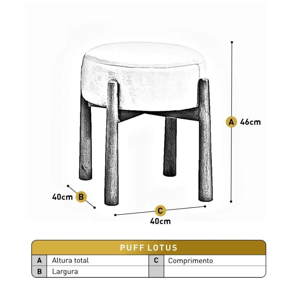 Conjunto - 2 Puffs Banqueta Lotus Luxo Castellar Móbile Corino Caramelo - 3