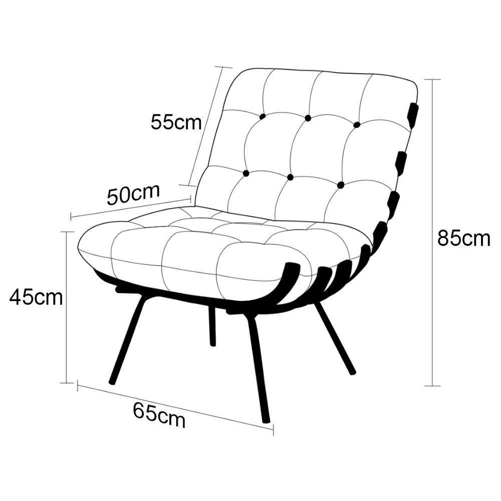 Poltrona E Puff Giratórios De Couro Costela Wood Light Blue - 8