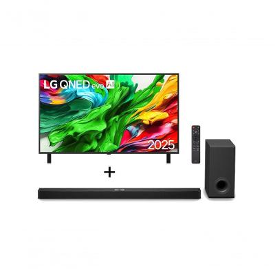 Combo Smart TV LG QNED Evo AI QNED85 86" + Soundbar LG S90TY 5.1.3 Canais, 570W RMS, Dolby Atmos