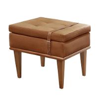 Conjunto - 2 Puffs Banqueta Londres Luxo Castellar Móbile Corino Caramelo