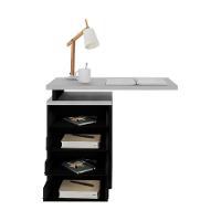 Gaveteiro De Escritório Com Tampo Auxiliar 90cm Com Chave 4 Gavetas Multimóveis Cr25300 Cinza Preto - 5