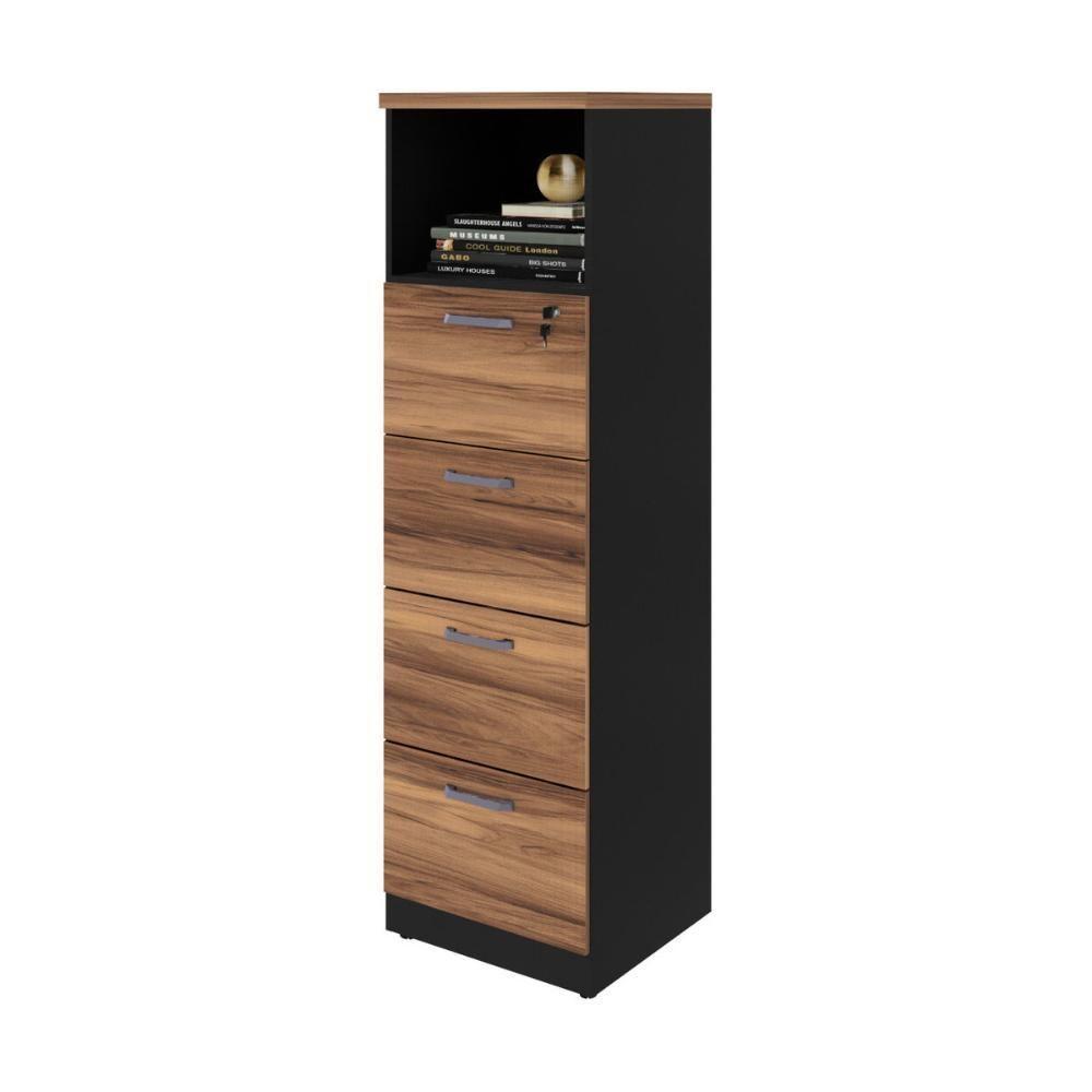 Armário De Escritório Para Arquivos 46,5cm 4 Gavetas Multimóveis Cr25295 Sevilha Preto - 2