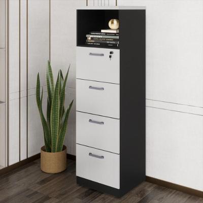 Armário De Escritório Para Arquivos 46,5cm 4 Gavetas Multimóveis Cr25295 Cinza Preto