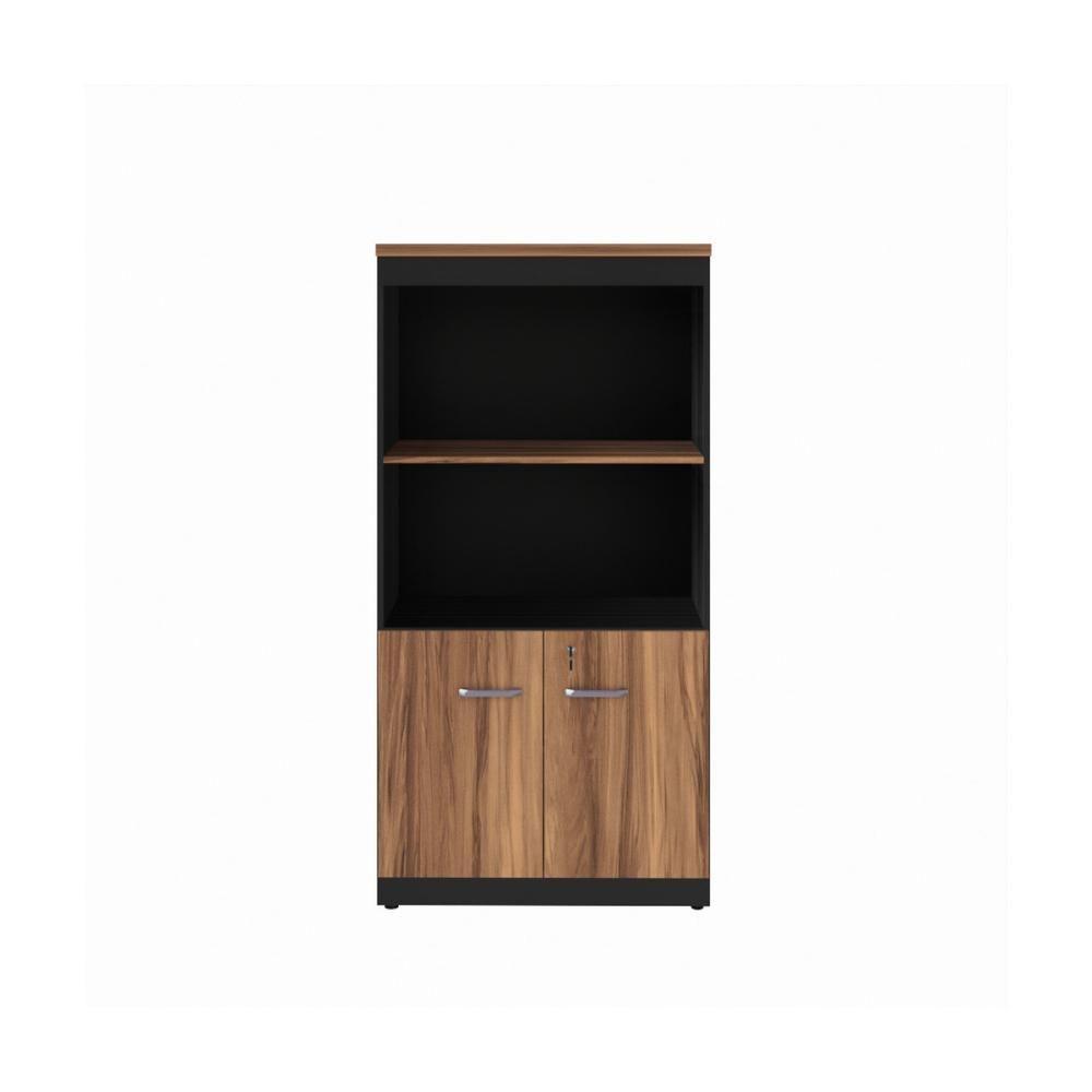 Armário De Escritório 80cm 2 Portas Com Chave Multimóveis Cr25298 Sevilha Preto - 6