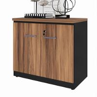 Balcão De Escritório 80cm 2 Portas Com Chave Multimóveis Cr25296 Sevilha Preto - 2