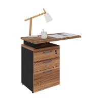 Gaveteiro De Escritório Com Tampo Auxiliar 90cm Com Chave 3 Gavetas Multimóveis Cr25301 Sevilha Preto - 2