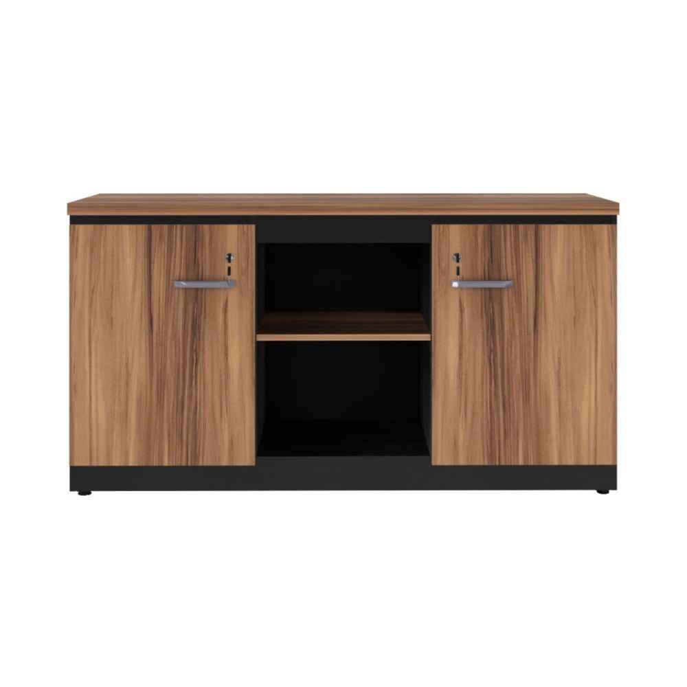 Balcão De Escritório 135cm 2 Portas Com Chave Multimóveis Cr25297 Sevilha Preto - 6