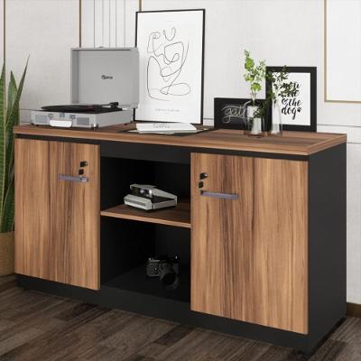 Balcão De Escritório 135cm 2 Portas Com Chave Multimóveis Cr25297 Sevilha Preto