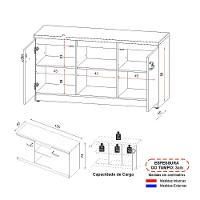 Balcão De Escritório 135cm 2 Portas Com Chave Multimóveis Cr25297 Sevilha Preto - 2