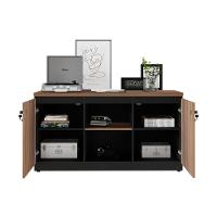 Balcão De Escritório 135cm 2 Portas Com Chave Multimóveis Cr25297 Sevilha Preto - 3