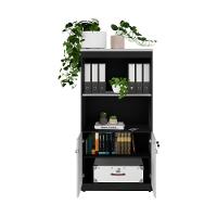 Armário De Escritório 80cm 2 Portas Com Chave Multimóveis Cr25298 Cinza Preto - 5
