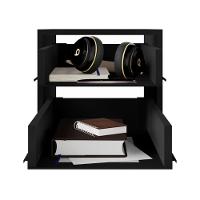Gaveteiro Para Mesa De Escritório 33cm Com Chave 2 Gavetas Multimóveis Cr25304 Cinza Preto - 3