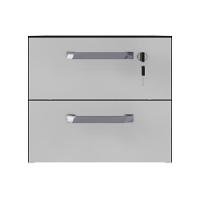 Gaveteiro Para Mesa De Escritório 33cm Com Chave 2 Gavetas Multimóveis Cr25304 Cinza Preto