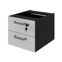 Gaveteiro Para Mesa De Escritório 33cm Com Chave 2 Gavetas Multimóveis Cr25304 Cinza Preto - 5