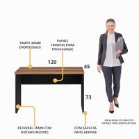 Escrivaninha Mesa De Escritório 120cm Multimóveis Cr25312 Sevilha Preto - 3