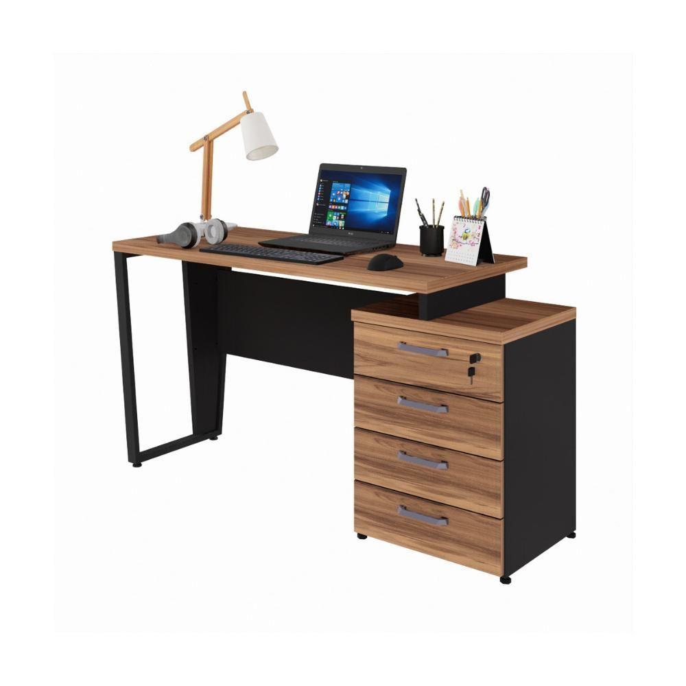 Escrivaninha Extensível 120cm 4 Gavetas Flex Multimóveis Cr25323 Sevilha Preto - 2