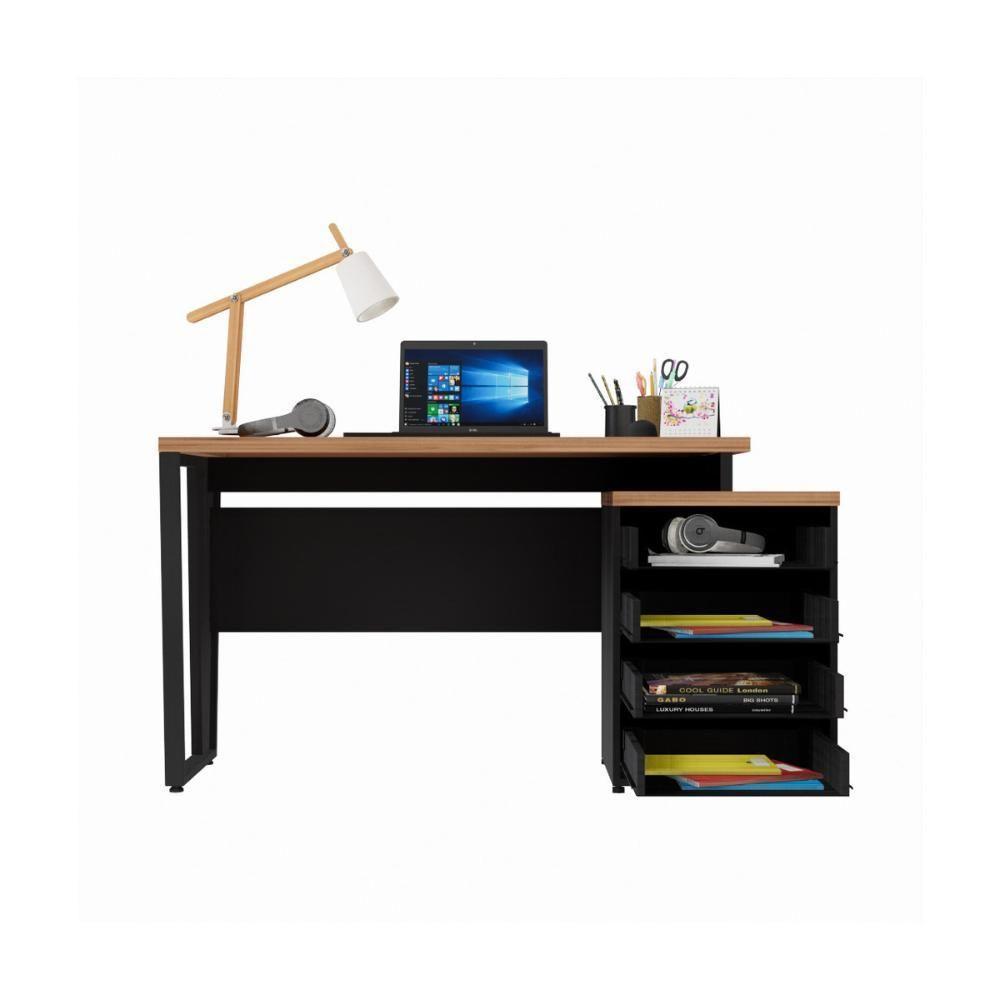Escrivaninha Extensível 120cm 4 Gavetas Flex Multimóveis Cr25323 Sevilha Preto - 5