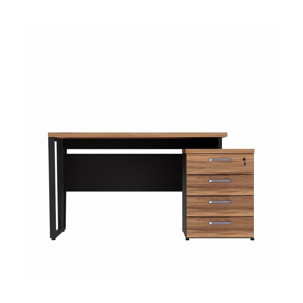 Escrivaninha Extensível 120cm 4 Gavetas Flex Multimóveis Cr25323 Sevilha Preto - 6