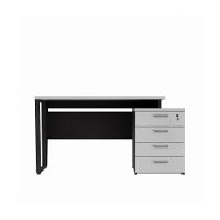 Escrivaninha Extensível 120cm 4 Gavetas Flex Multimóveis Cr25323 Cinza Preto - 5