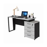 Escrivaninha Extensível 120cm 4 Gavetas Flex Multimóveis Cr25323 Cinza Preto - 6