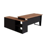 Escrivaninha Com Balcão Lateral 170cm 1 Porta 2 Gavetas Flex Multimóveis Cr25307 Sevilha Preto - 6