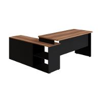 Escrivaninha Com Balcão Lateral 170cm 1 Porta 2 Gavetas Flex Multimóveis Cr25308 Sevilha Preto - 3