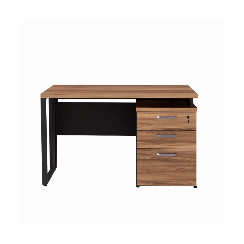 Escrivaninha 120cm Com 3 Gavetas Flex Multimóveis Cr25320 Sevilha Preto - 6