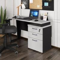 Escrivaninha 120cm Com 3 Gavetas Flex Multimóveis Cr25320 Cinza Preto - 1