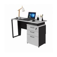 Escrivaninha 120cm Com 3 Gavetas Flex Multimóveis Cr25320 Cinza Preto - 2