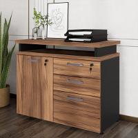 Balcão De Escritório Extensível 90cm 1 Porta Com Chave 3 Gavetas Multimóveis Cr25299 Sevilha Preto - 1